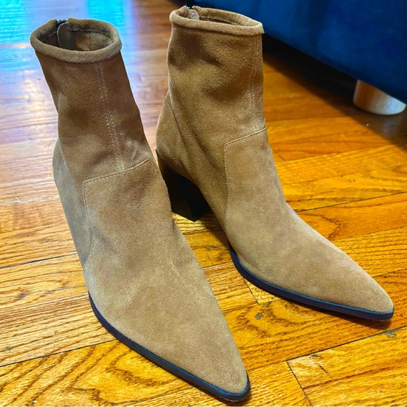 SUEDE ZARA ANKLE BOOTS SIZE 9/EU40 - Picture 4 of 9